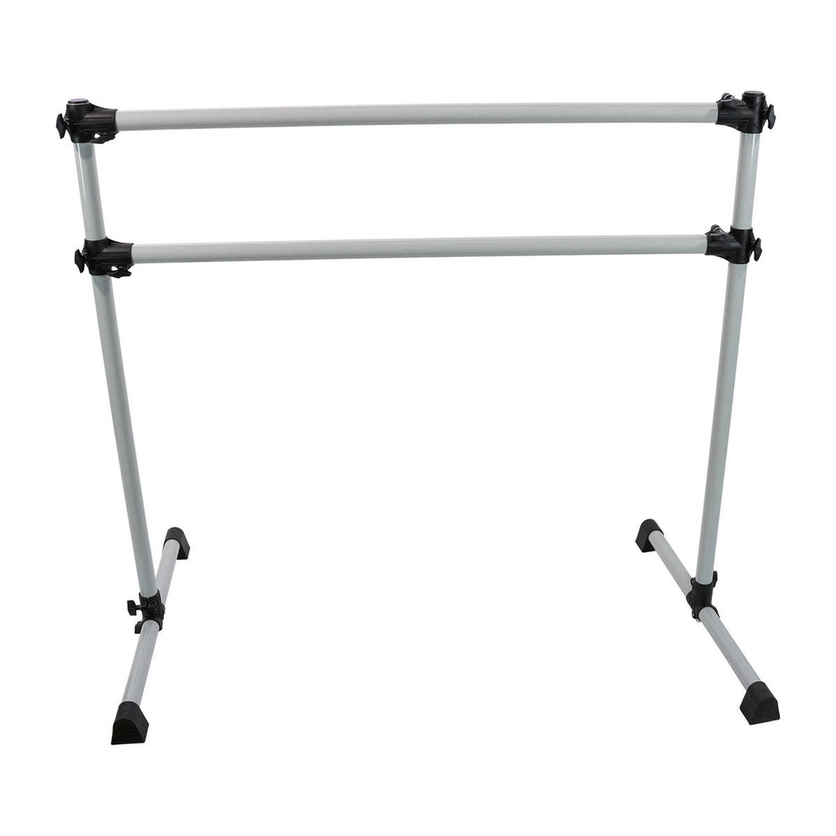 Vita Barre Prodigy Series 8' Aluminum Portable Double Ballet Barre, Satin Silver