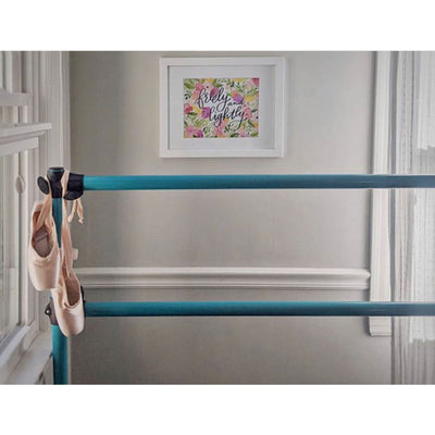 Vita Barre Prodigy Series 8' Aluminum Portable Double Ballet Barre, Satin Silver