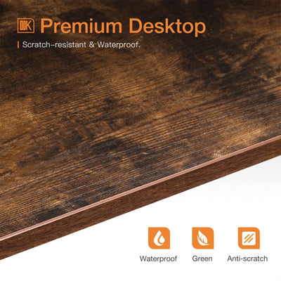 ODK Modern Triangle Corner Computer Writing Desk w/ Monitor Stand, Rustic Brown - VMInnovations