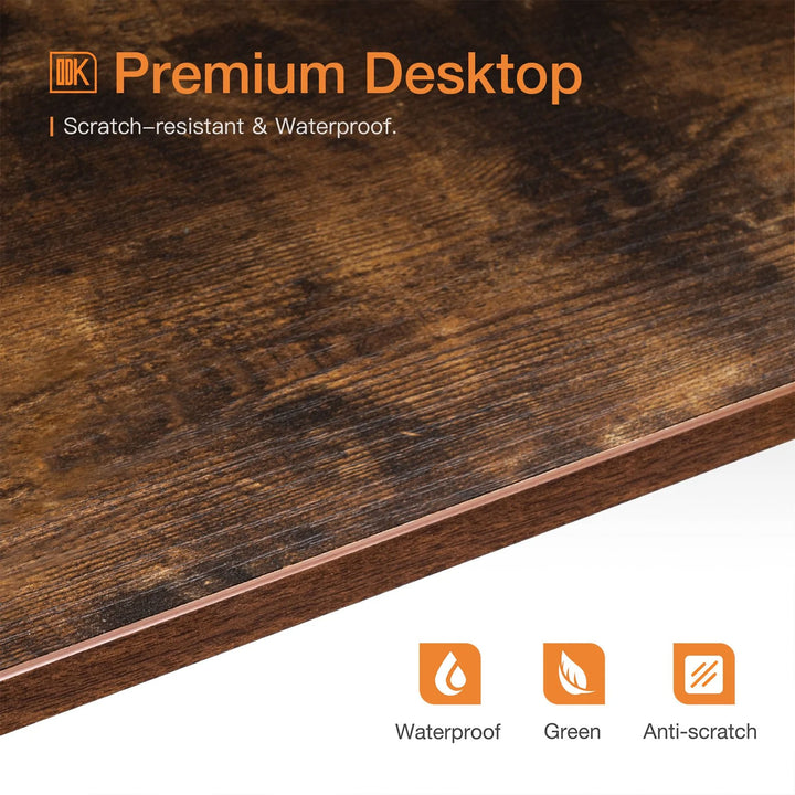 ODK Modern Corner Computer Writing Desk w/ Monitor Stand,Rustic Brown(For Parts) - VMInnovations