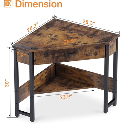 ODK Modern Triangle Corner Vanity Writing Desk with Large Drawer (Used) - VMInnovations