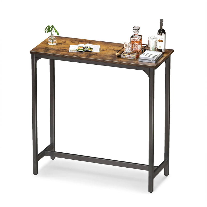 ODK 39 Inch Rectangular Modern Bar Height Table w/ Metal Legs, Brown (Open Box)