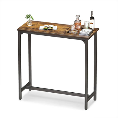 ODK 39In Rectangular Modern Bar Height Table w/ Metal Legs, Rustic Brown (Used) - VMInnovations