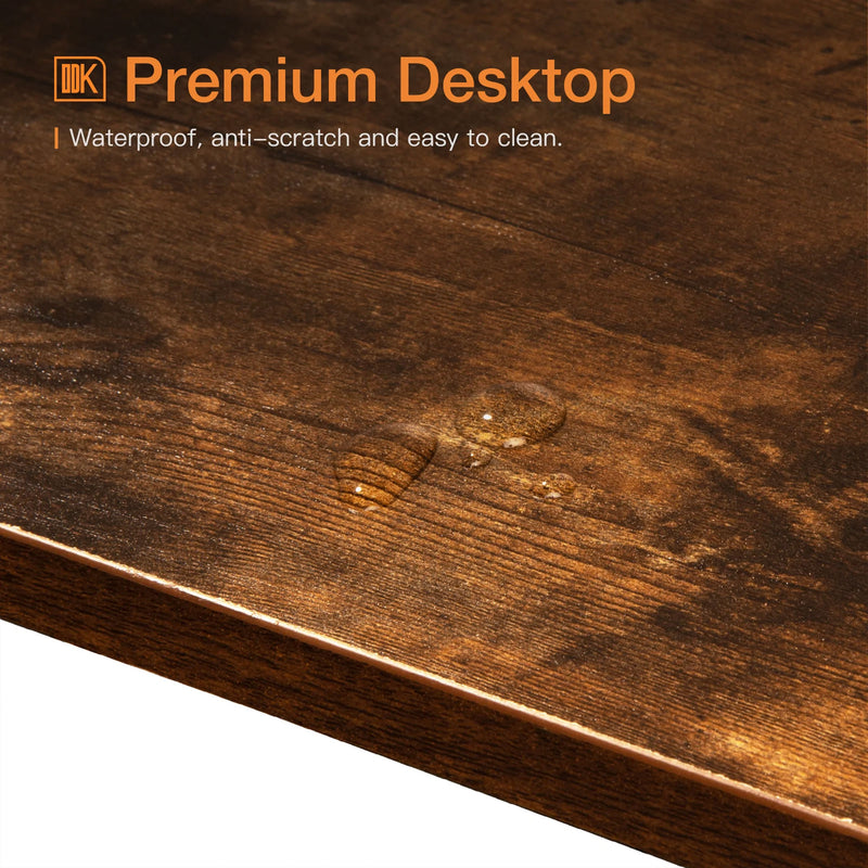ODK 39 Inch Rectangular Modern Bar Height Table w/ Metal Legs, Brown (Open Box)