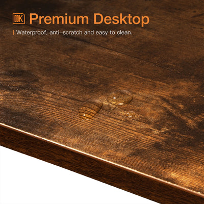 ODK 39In Rectangular Modern Bar Height Table w/ Metal Legs, Rustic Brown (Used) - VMInnovations