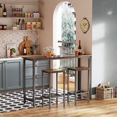 55 Inch Rectangular Modern Bar Height Pub Table w/ Metal Legs (Used) - VMInnovations