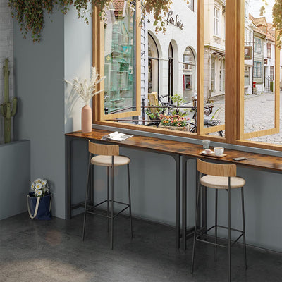 ODK 55 Inch Modern Bar Height Pub Table w/ Metal Legs, Rustic Brown (For Parts) - VMInnovations