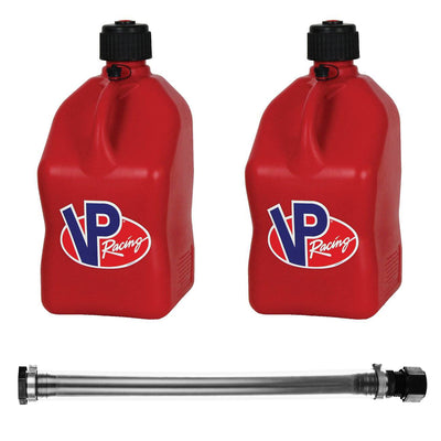 VP Racing 14 In Container Hose and 5 Gallon Jug, Red (2 Pack)