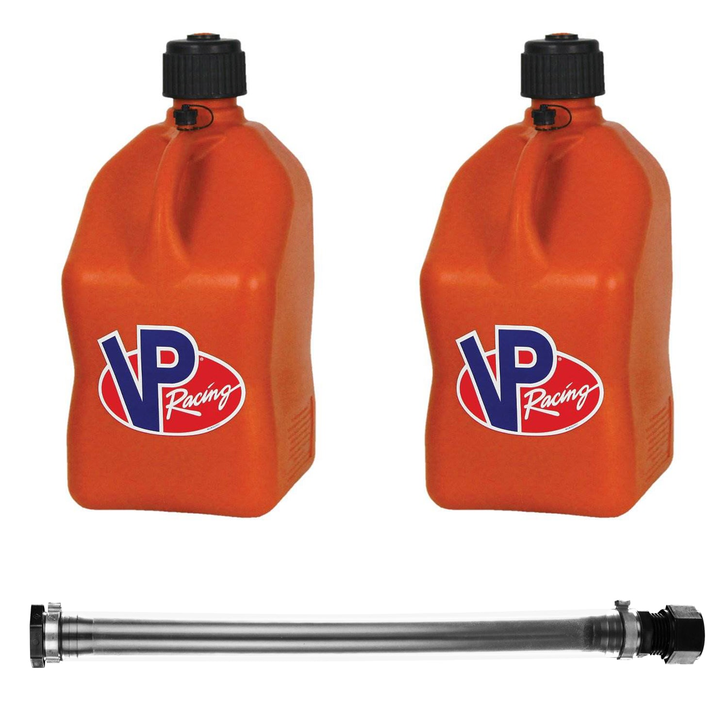 VP Racing Fuels 14 Inch Container Hose and 5 Gallon Utility Jug, Orange (2 Pack)