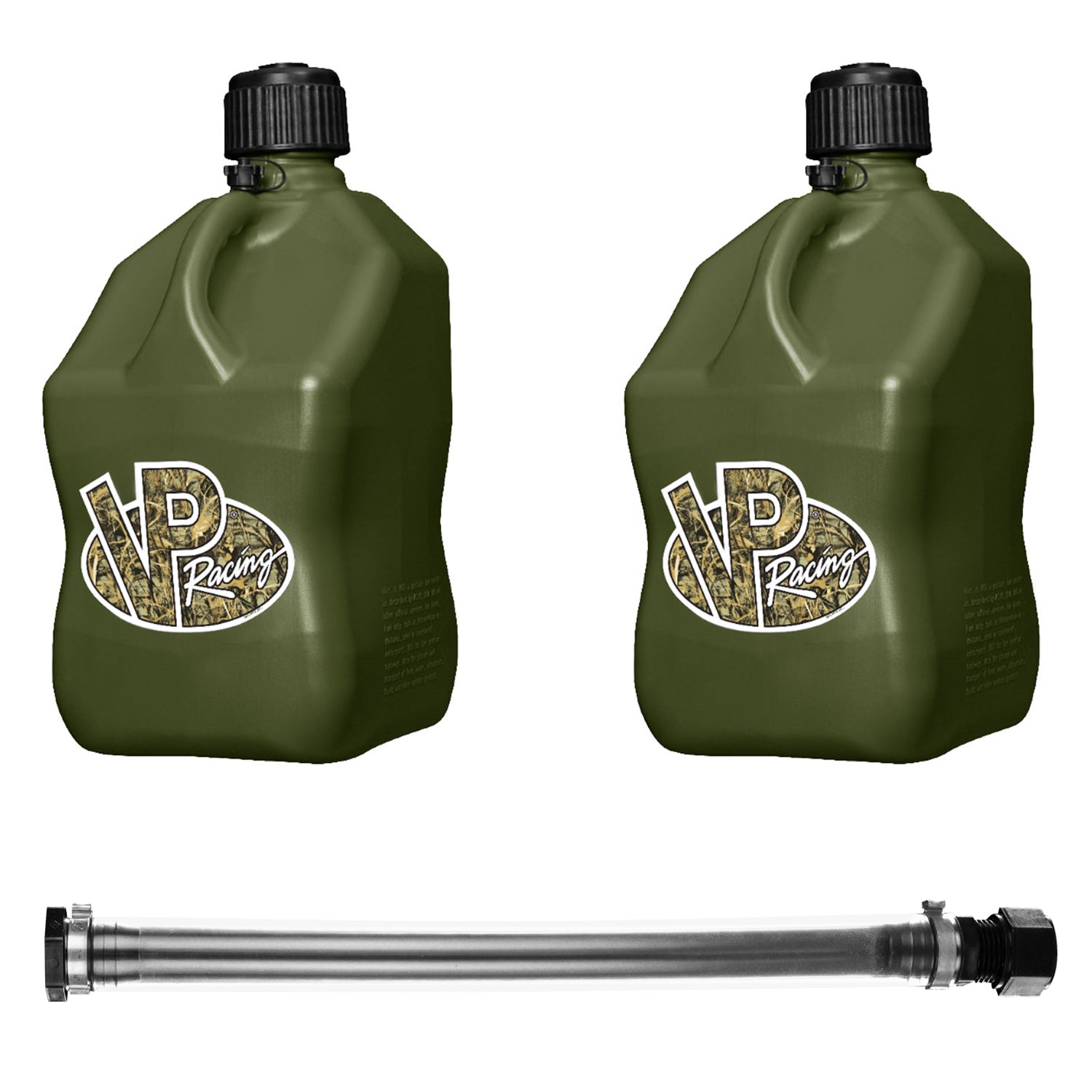 VP Racing Fuels 14 Inch Container Hose and 5 Gallon Utility Jug, Camo (2 Pack) - VMInnovations