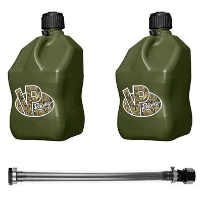 VP Racing Fuels 14 Inch Container Hose and 5 Gallon Utility Jug, Camo (2 Pack) - VMInnovations