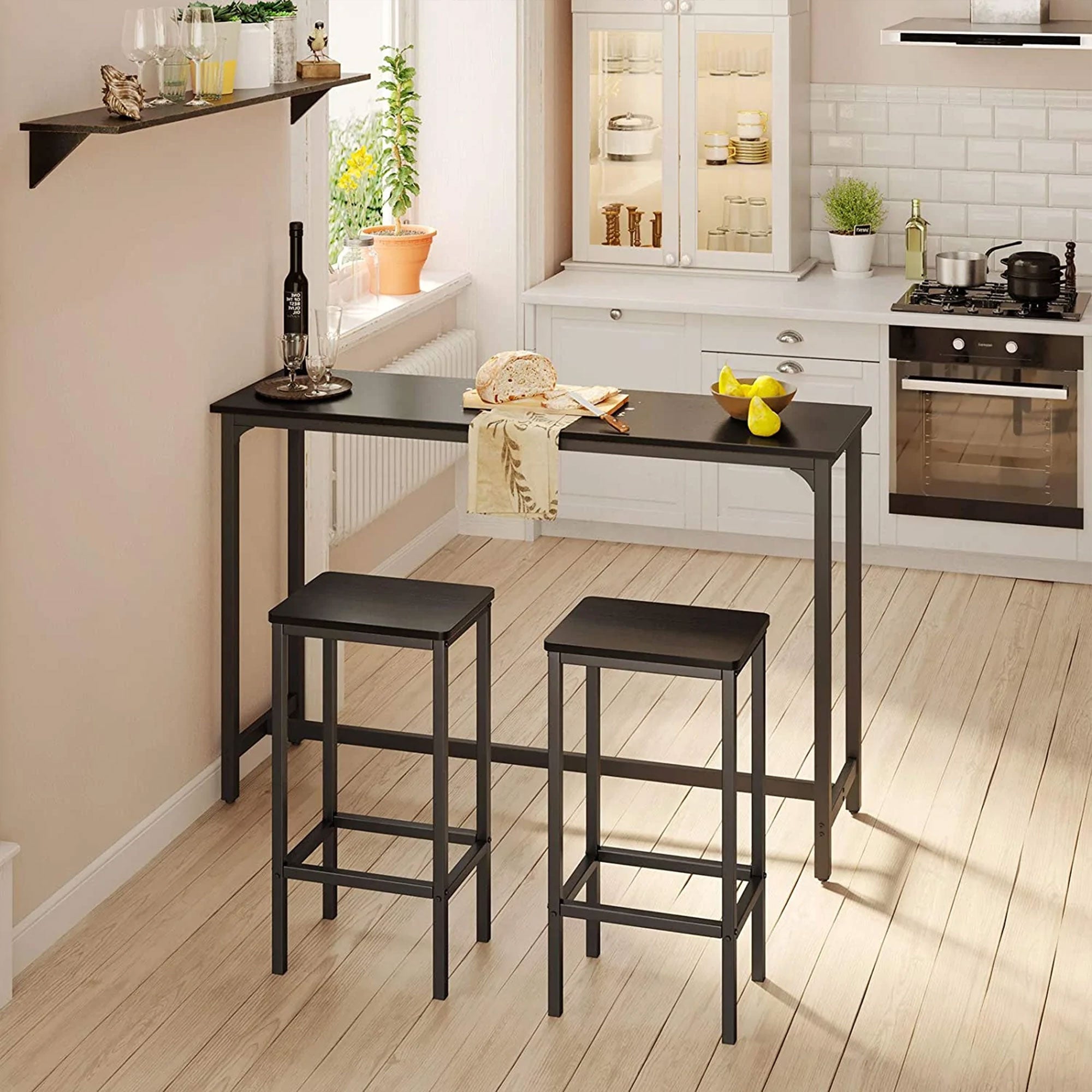 ODK 55 Inch Rectangular Modern Bar and Height Pub Table with Metal Legs (Used) - VMInnovations