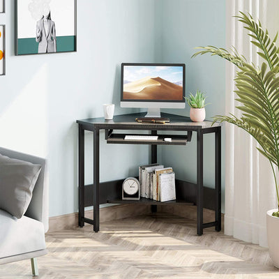 ODK Modern Corner Computer Writing Desk w/ Smooth Keyboard Tray (Open Box) - VMInnovations