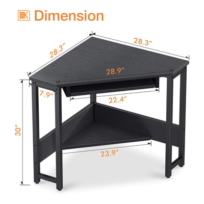 ODK Modern Corner Computer Writing Desk w/ Smooth Keyboard Tray (Open Box)