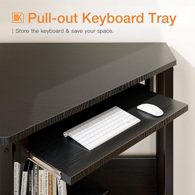 ODK Modern Corner Computer Writing Desk w/ Smooth Keyboard Tray (Open Box) - VMInnovations