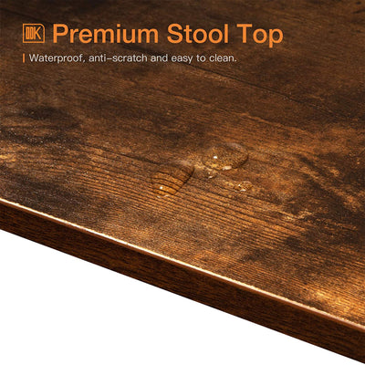 ODK 25.6" Height Wooden Counter Stool Seat, Rustic Brown (2pc) (For Parts) - VMInnovations