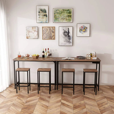 ODK 25.6" Height Wooden Counter Stool Seat Barstool, Rustic Brown (2 Set) (Used) - VMInnovations
