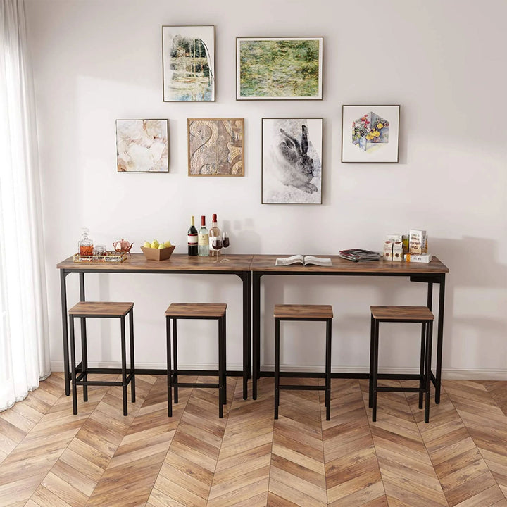 ODK 25.6" Height Wooden Counter Stool Seat, Rustic Brown (2pc) (For Parts) - VMInnovations