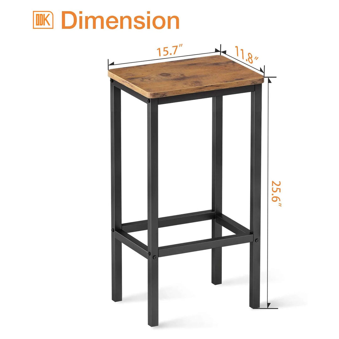 ODK 25.6" Height Wooden Counter Stool Seat, Rustic Brown (2pc) (For Parts) - VMInnovations