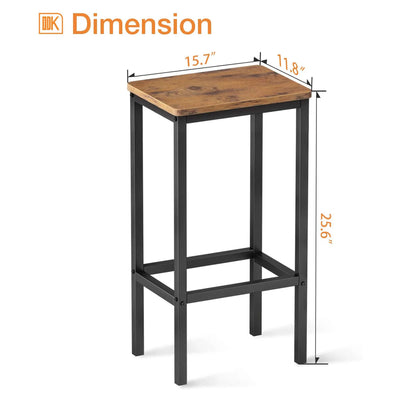 ODK 25.6" Height Wooden Counter Stool Seat Barstool, Rustic Brown (2 Set) (Used) - VMInnovations
