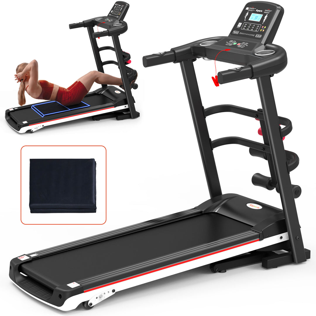 Ksports 16 Inch Wide Foldable Home Treadmill w/ Bluetooth & Fitness Tracking App