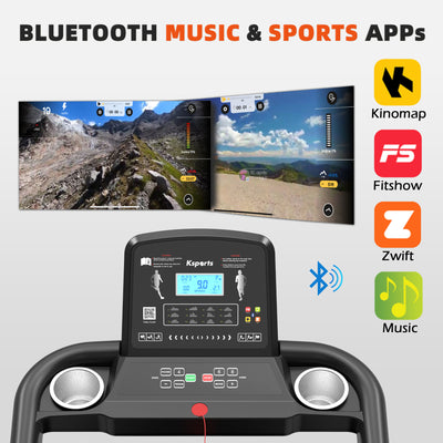 16 Inch Wide Foldable Home Treadmill w/Bluetooth & Fitness Tracking App (Used) - VMInnovations
