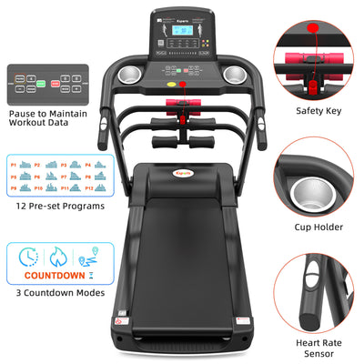 Ksports 16 Inch Wide Home Treadmill w/Bluetooth & Fitness Tracking App(Open Box)