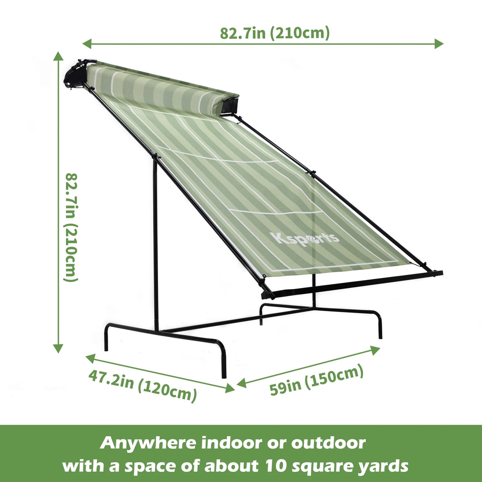 Ksports Racquet Tennis Rebounder for Indoor & Outdoor w/Carry Bag, Green (Used) - VMInnovations