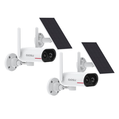DEKCO Outdoor Solar Home Security Camera with WiFi and Night Vision (2 Pack)