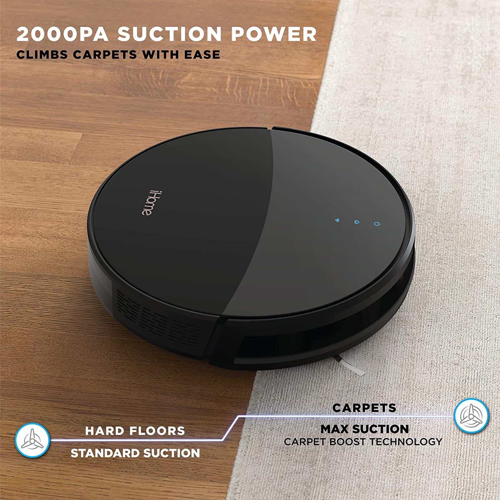iHome AutoVac Eclipse Robot and Self Charging Vacuum Cleaner, Black (Used) - VMInnovations