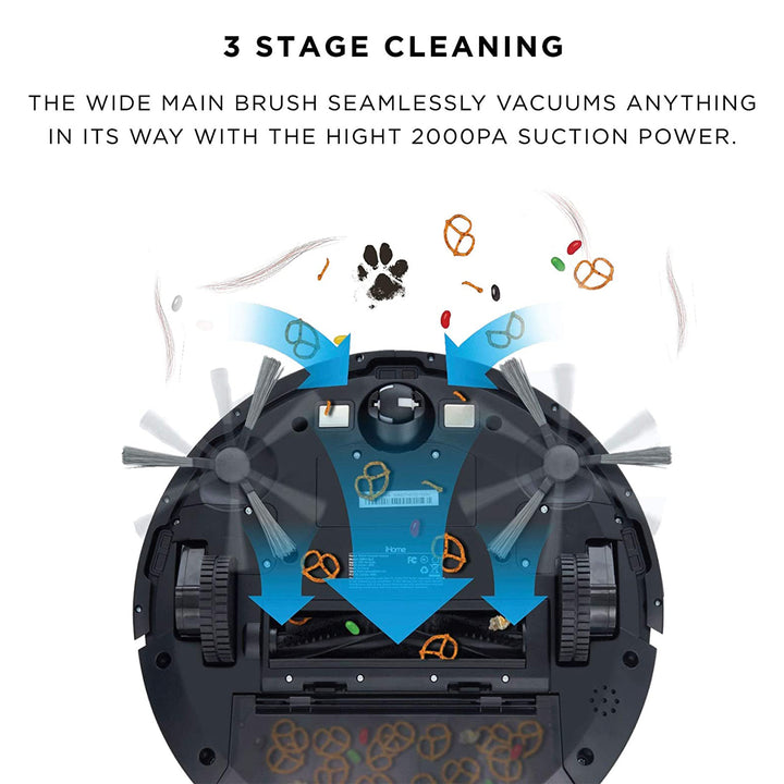 iHome iHRV1-BLK AutoVac Eclipse Robot and Self Charging Vacuum Cleaner, Black - VMInnovations