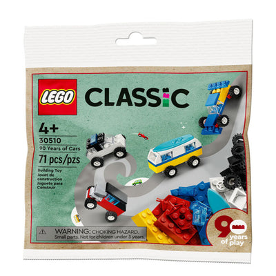 LEGO Classic 30510 90 Years of Cars 71 Piece Iconic Cars Mini Build Toy Set