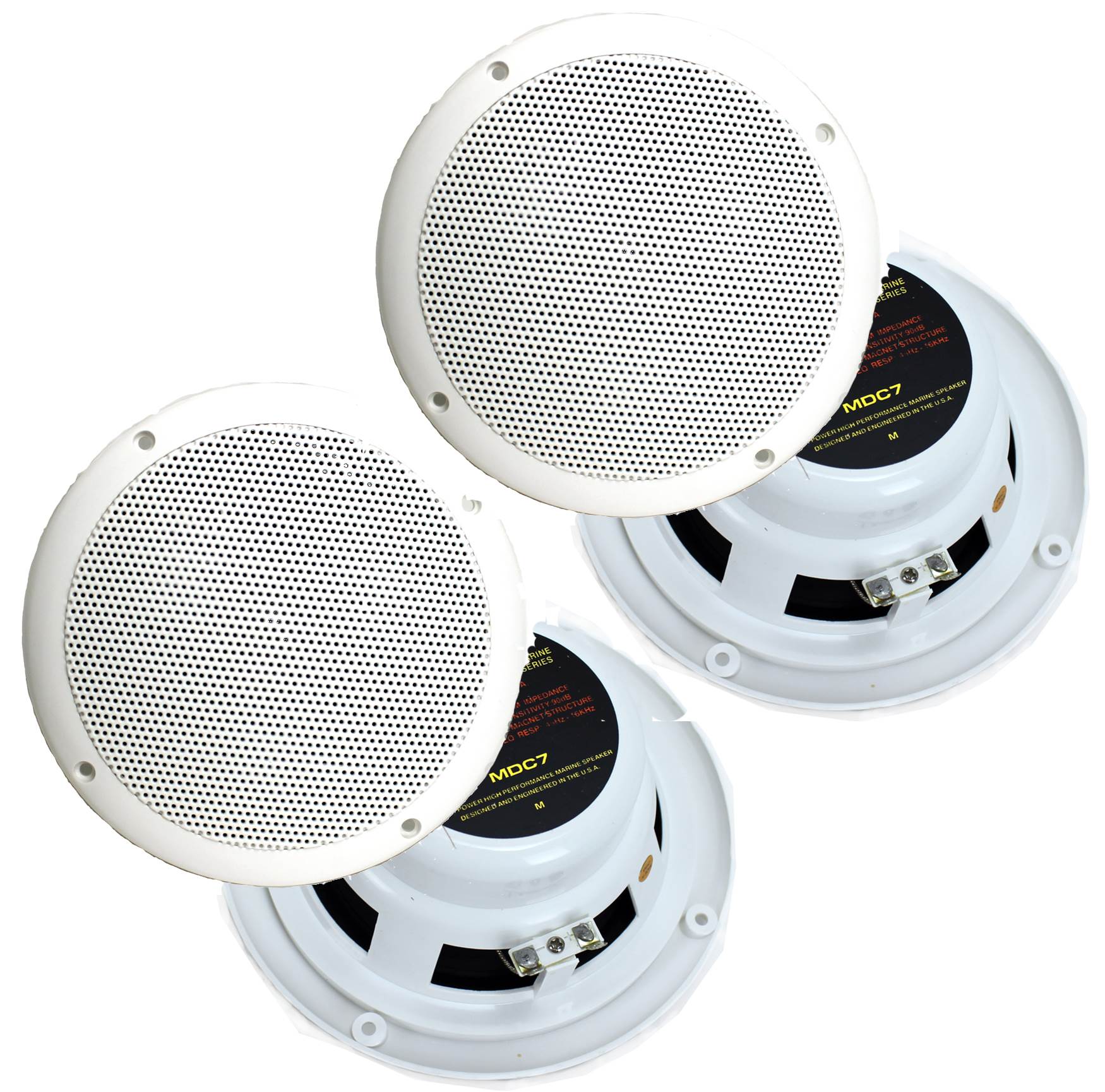 4) NEW PYRAMID MDC7 6.5" 480W Marine/Boat Speakers Waterproof Outdoor White