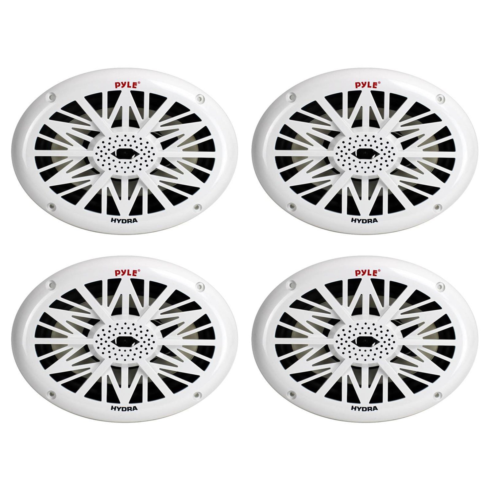 Pyle 260 Watts 4 Ohms Water Resistant 2 Way Boat Marine Speakers, White, 4 Pack - VMInnovations