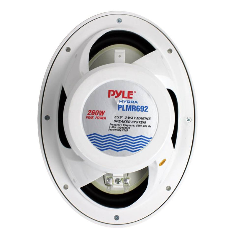 Pyle 260 Watts 4 Ohms Water Resistant 2 Way Boat Marine Speakers, White, 4 Pack