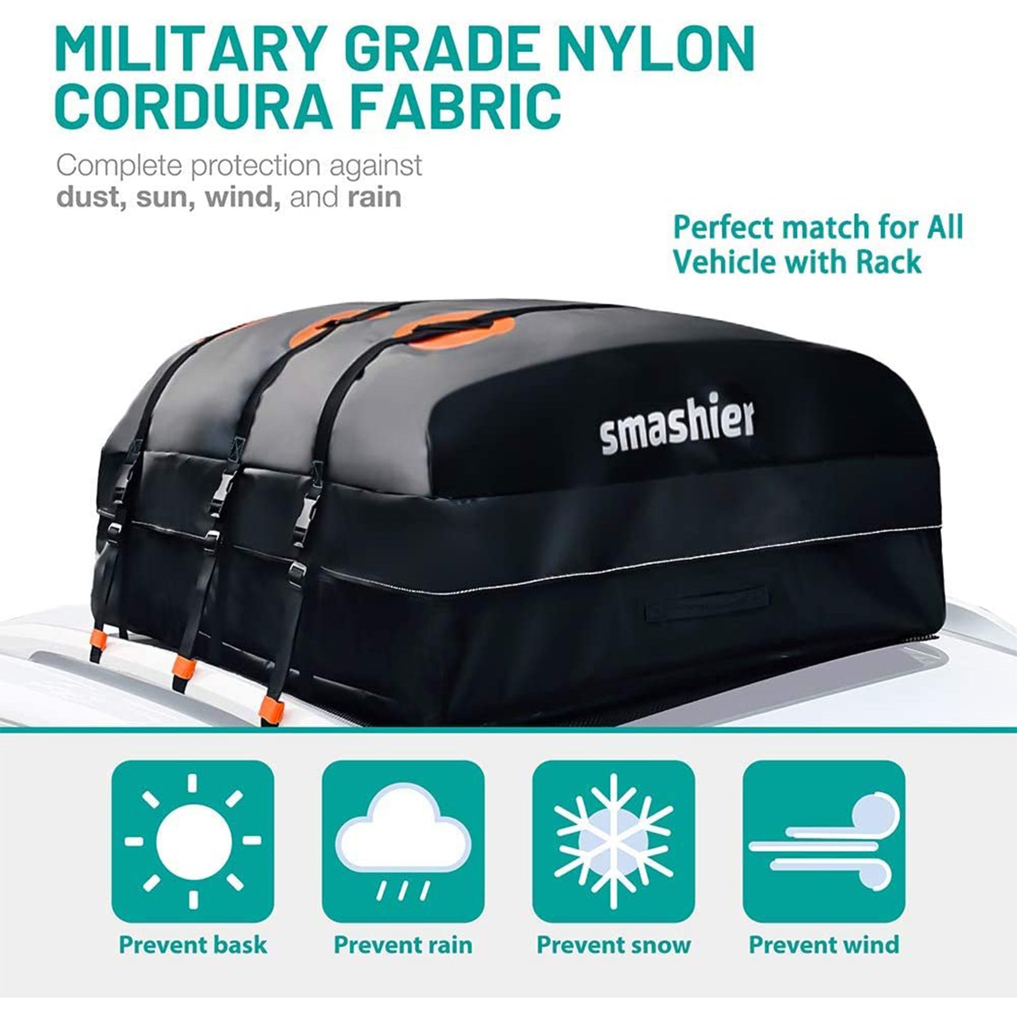 15 Cubic Ft Heavy Duty Waterproof Car Rooftop Cargo Carrier Bag (Open Box) - VMInnovations