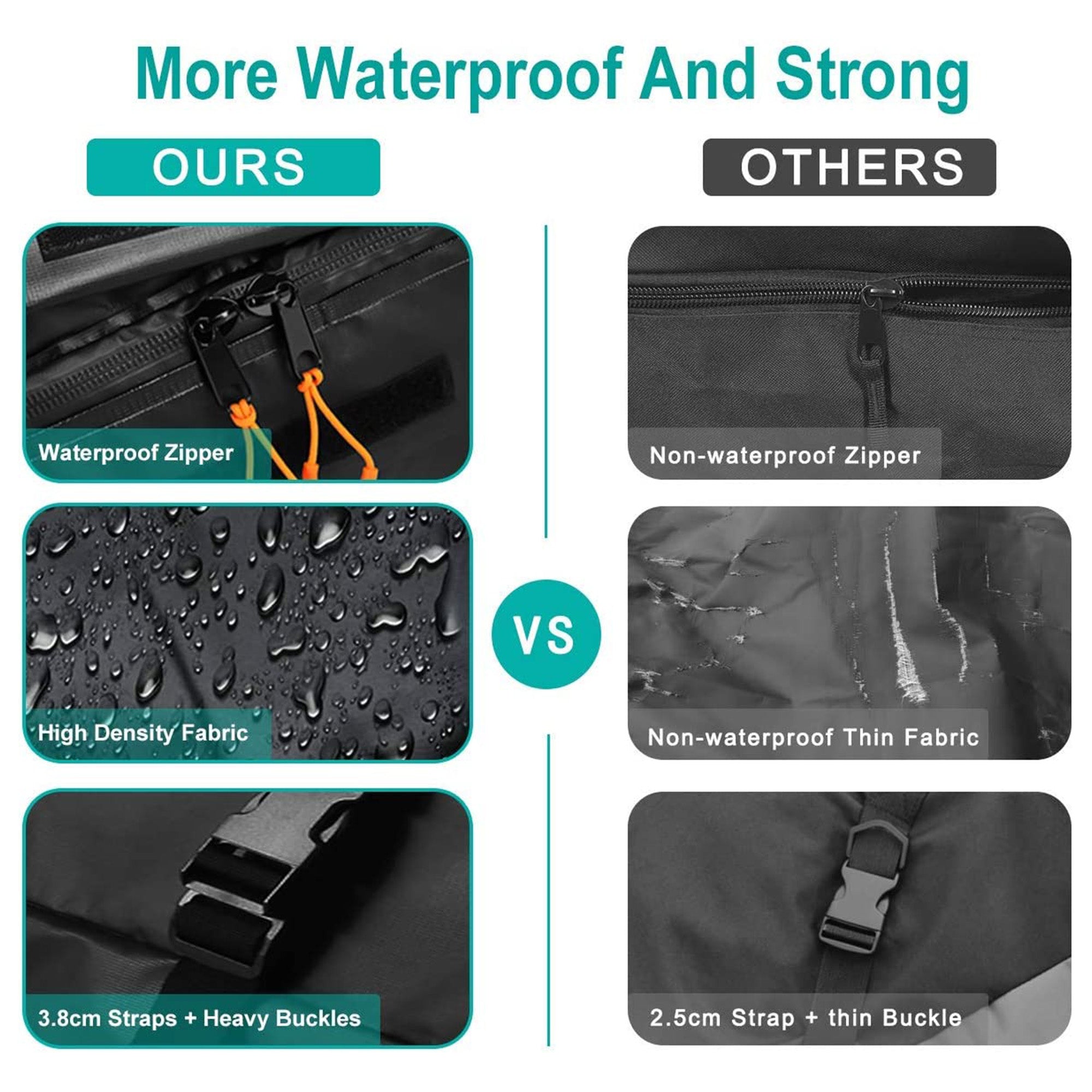 15 Cubic Ft Heavy Duty Waterproof Car Rooftop Cargo Carrier Bag, Black (Used) - VMInnovations