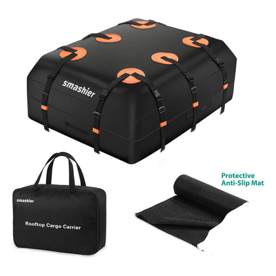 15 Cubic Ft Heavy Duty Waterproof Car Rooftop Cargo Carrier Bag, Black (Used) - VMInnovations