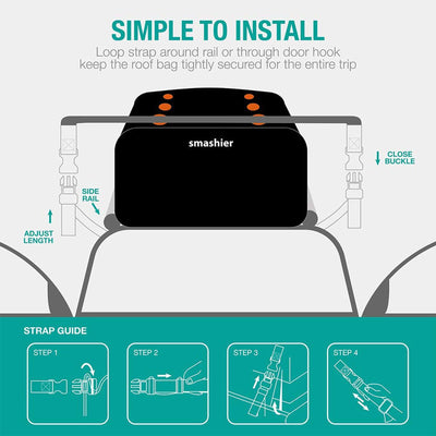 15 Cubic Ft Heavy Duty Waterproof Car Rooftop Cargo Carrier Bag, Black (Used) - VMInnovations