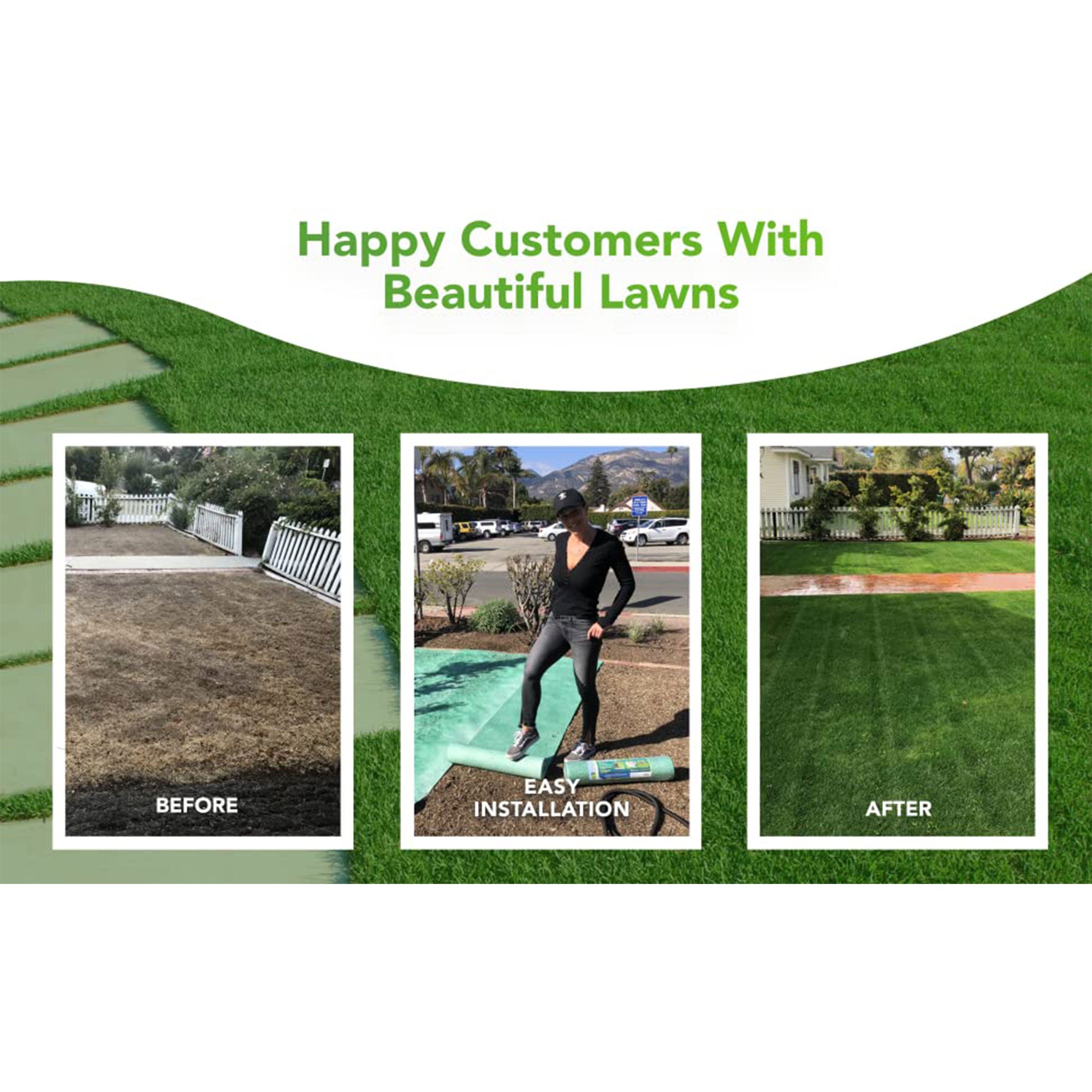 Grotrax Biodegradable Bermuda and Annual Rye Blend Grass Seed Mat, 200 Foot Roll - VMInnovations