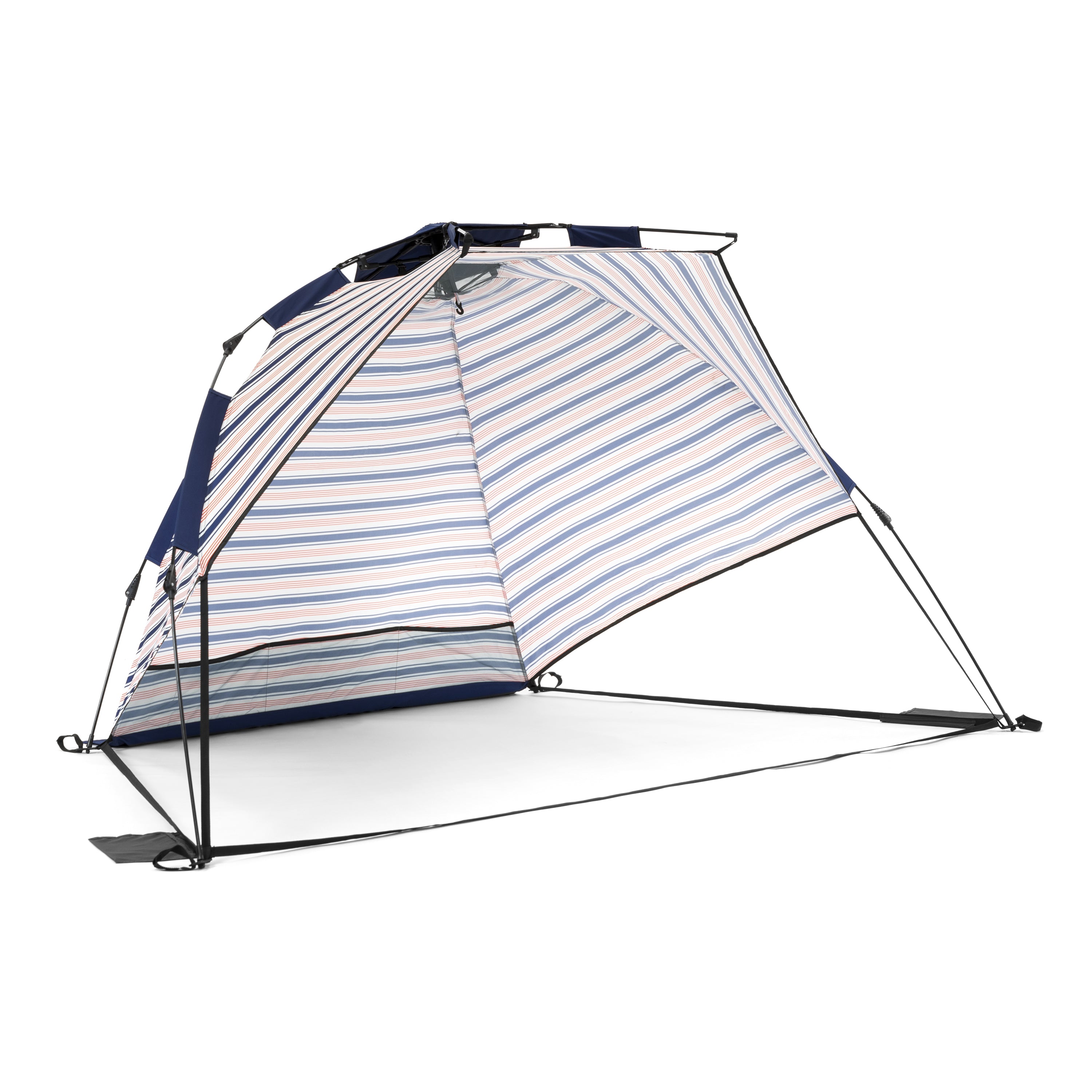 SlumberTrek Adventure 2 Portable Pop Up Outdoor Beach Sun Shelter Tent, Blue/Red