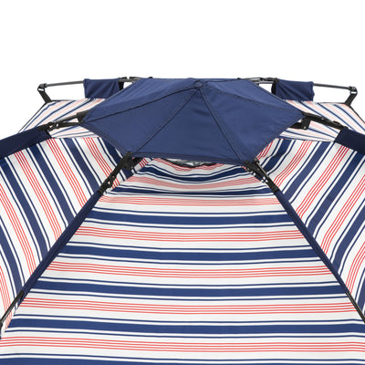 SlumberTrek Adventure 2 Portable Pop Up Outdoor Beach Sun Shelter Tent, Blue/Red