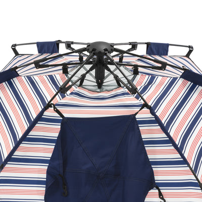 SlumberTrek Adventure 2 Portable Pop Up Outdoor Beach Sun Shelter Tent, Blue/Red