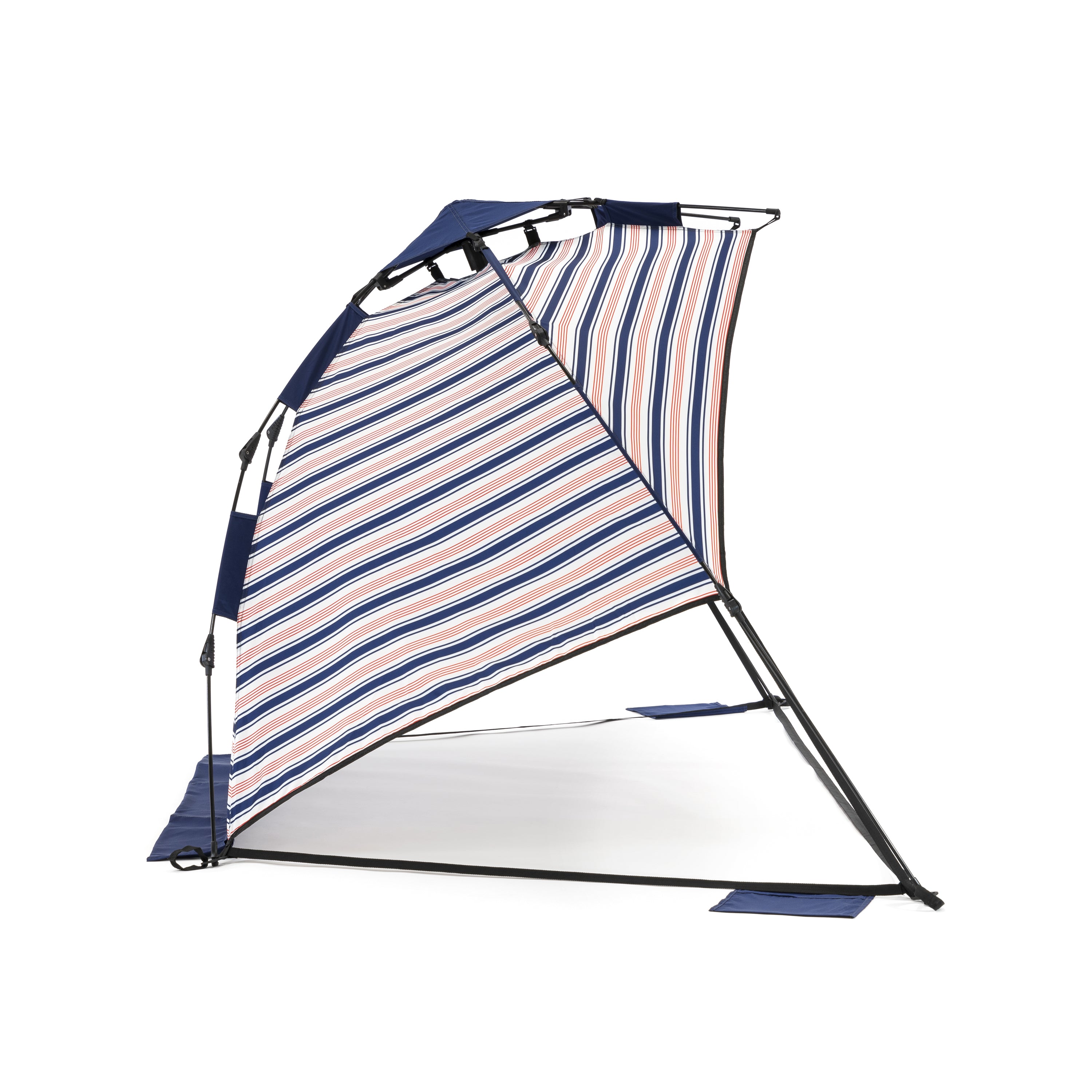 SlumberTrek Adventure 2 Portable Pop Up Outdoor Beach Sun Shelter Tent, Blue/Red