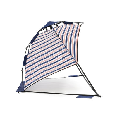 SlumberTrek Adventure 2 Portable Pop Up Outdoor Beach Sun Shelter Tent, Blue/Red