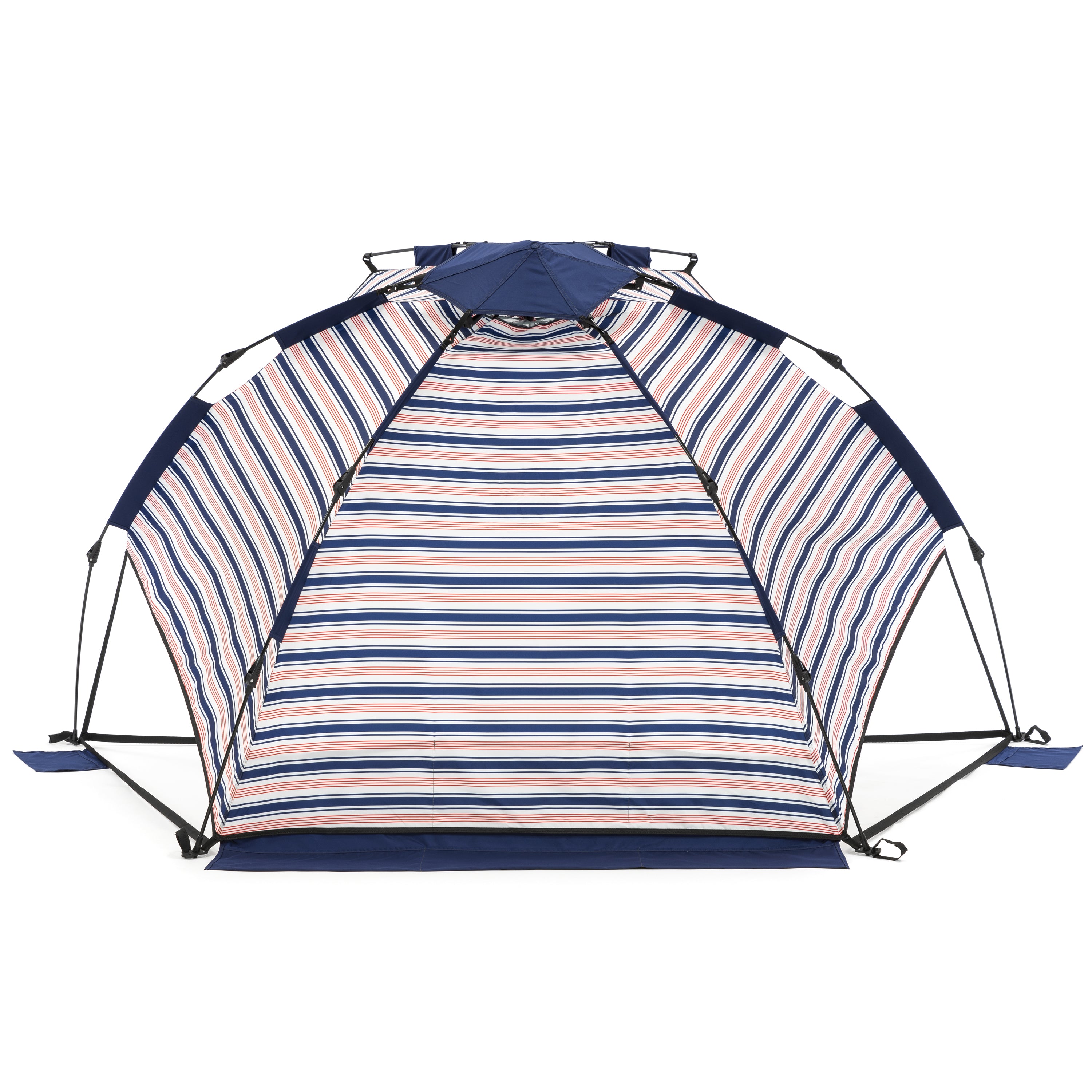 SlumberTrek Adventure 2 Portable Pop Up Outdoor Beach Sun Shelter Tent, Blue/Red