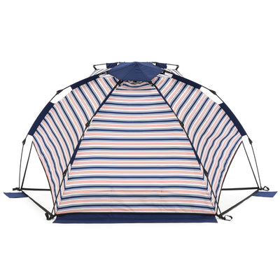 SlumberTrek Adventure 2 Portable Pop Up Outdoor Beach Sun Shelter Tent, Blue/Red