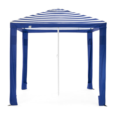 SlumberTrek Maui Outdoor Beach Cabana Patio Umbrella Shelter, Blue (For Parts)