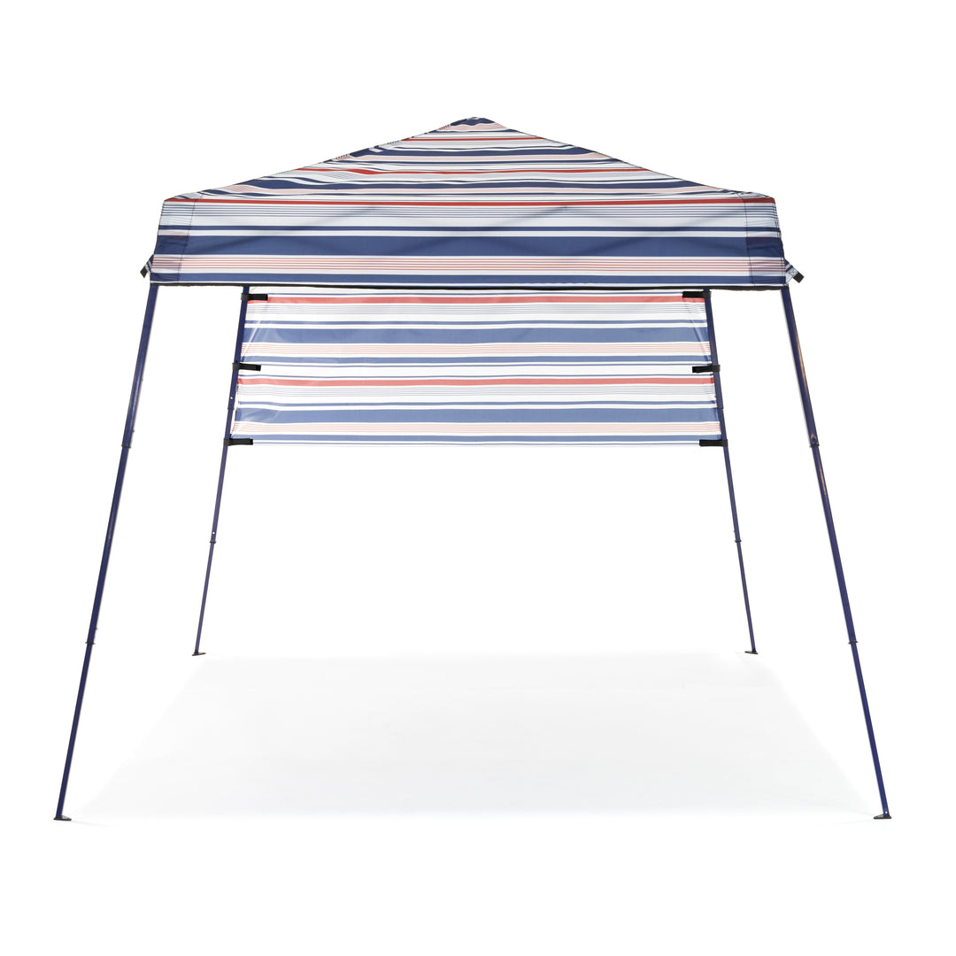 SlumberTrek Tropez Outdoor Beach Gazebo Shelter, Red, White, and Blue (Used)