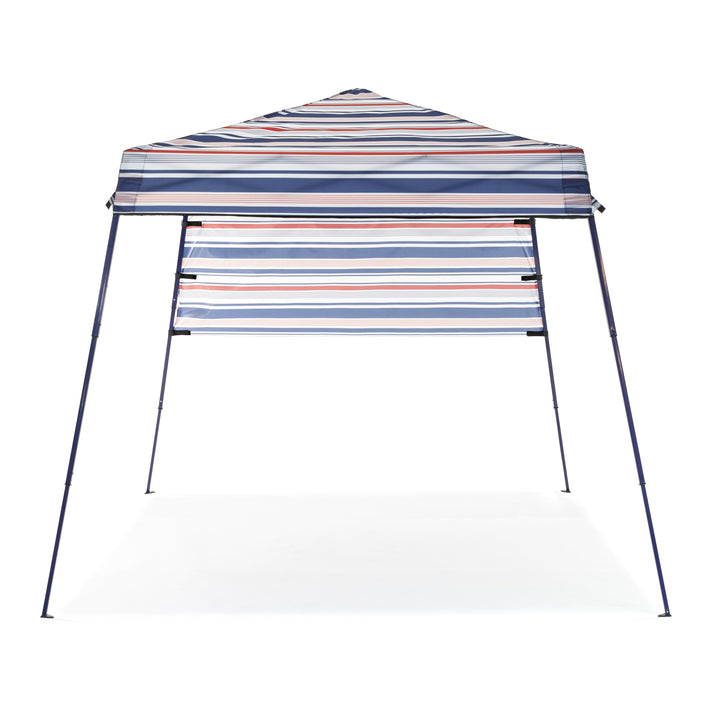 SlumberTrek Tropez Outdoor Beach Gazebo Shelter, Red, White, and Blue (Used)